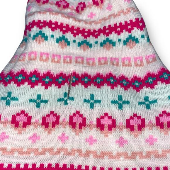 Novogratz Pet Dog Sweater Sz Small Coat Hooded Fleece Lined Teal Pink Nordic Pup - Picture 7 of 11